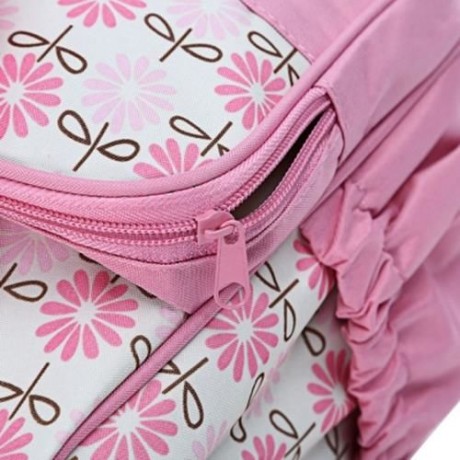 5PCS MUMMY HANDBAG DIAPER PAD BOTTLE HOLDER FOOD BAGS (PINK)
