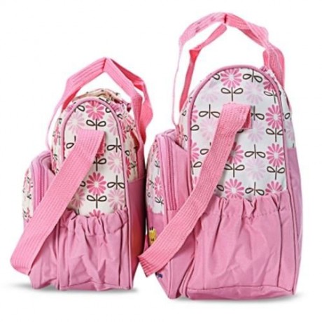 5PCS MUMMY HANDBAG DIAPER PAD BOTTLE HOLDER FOOD BAGS (PINK)