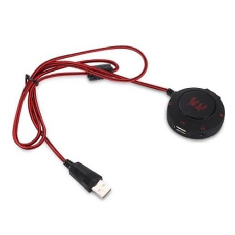 KOTION EACH S2 PLUG AND PLAY EXTERNAL USB SOUND CARD (RED)