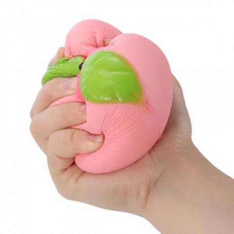 SQUISHY PU SPONGE SLOW RISING SIMULATE PEACH SQUEEZE TOY (COLORMIX)