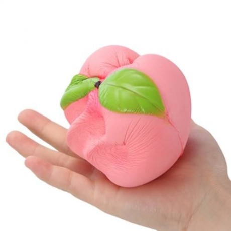 SQUISHY PU SPONGE SLOW RISING SIMULATE PEACH SQUEEZE TOY (COLORMIX)