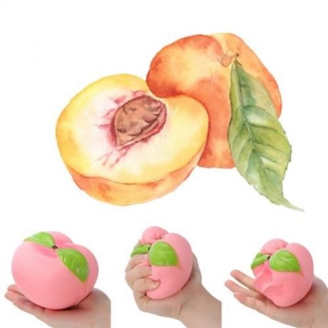 SQUISHY PU SPONGE SLOW RISING SIMULATE PEACH SQUEEZE TOY (COLORMIX)