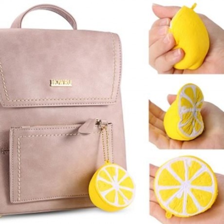 PU SPONGE SLOW RISING SIMULATE LEMON PENDANT SQUEEZE TOY (COLORMIX)