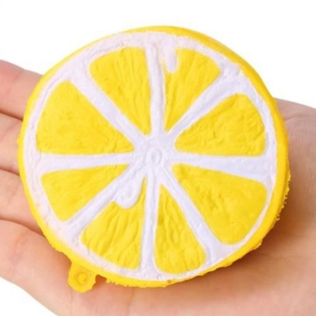 PU SPONGE SLOW RISING SIMULATE LEMON PENDANT SQUEEZE TOY (COLORMIX)