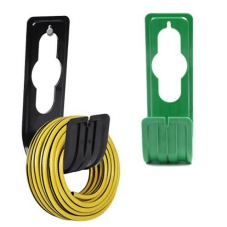 DURABLE WALL MOUNTED GARDEN HOSE HANGER HOOK (BLACK)
