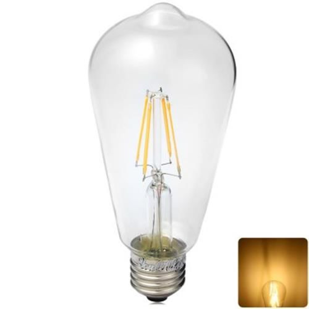 YOUOKLIGHT E27 4W 380LM 4 LEDS NOSTALGIC TEARDROP SHAPED COB SAPPHIRE FILAMENT LAMP - SOFT YOUOKLIGHT E27 4W 380LM 4 LEDS NOSTALGIC TEARDROP SHAPED COB SAPPHIRE FILAMENT LAMP - SOFT
