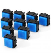 10PCS PRACTICAL AC 12V 50MA 2PIN PUSH BUTTON SWITCH SET FOR DIY PROJECT (BLUE)