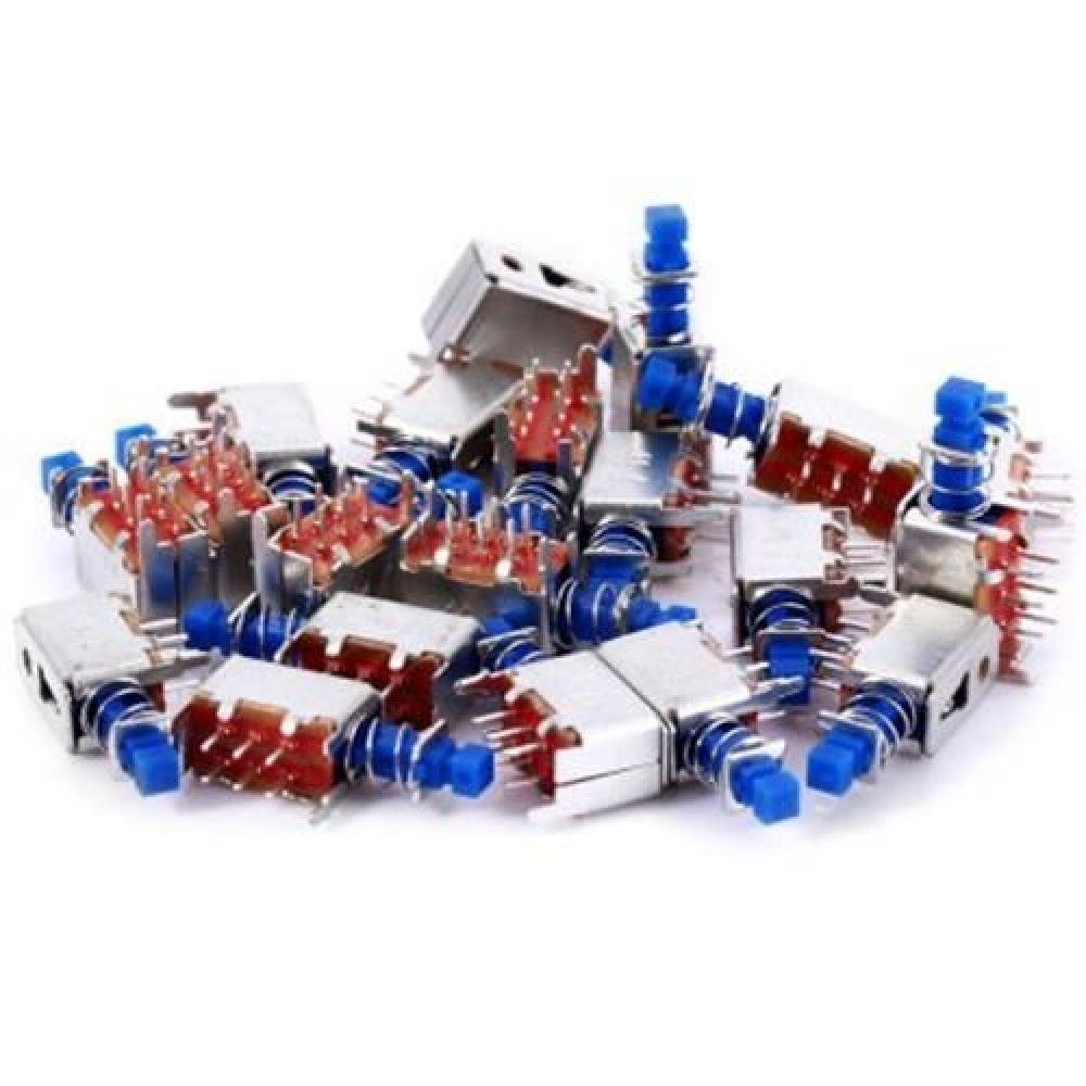 20PCS PRACTICAL DC 50V 0.3A SELF LOCKING PUSH BUTTON SWITCH SET FOR DIY PROJECT (BLUE)
