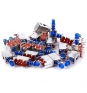 20PCS PRACTICAL DC 50V 0.3A SELF LOCKING PUSH BUTTON SWITCH SET FOR DIY PROJECT (BLUE)