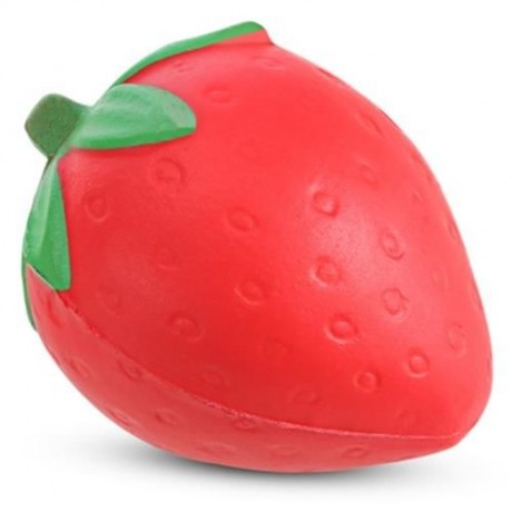 PU SLOW RISING SIMULATE STRAWBERRY PENDANT SQUEEZE TOY (RED)