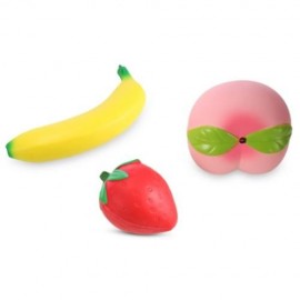 SLOW RISING SIMULATE STRAWBERRY   PEACH   BANANA PENDANT TOY (COLORMIX)