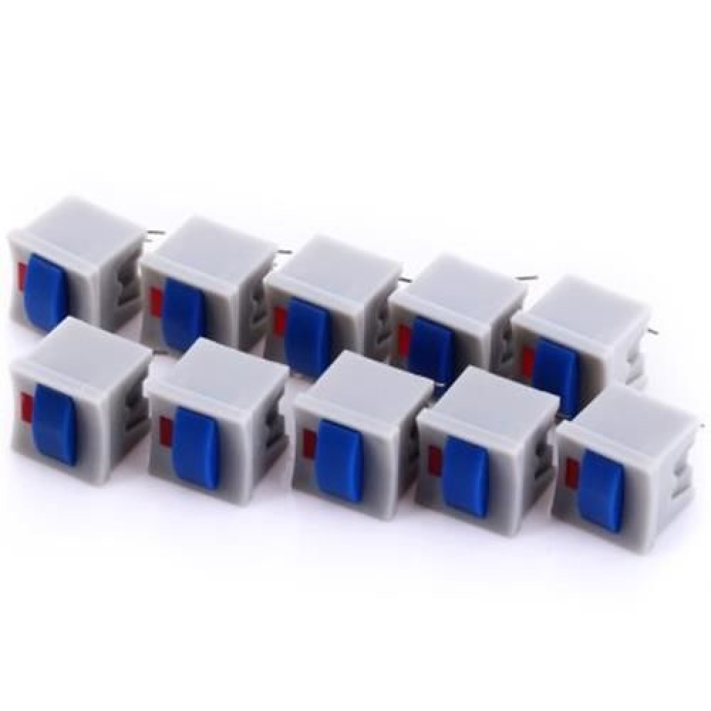10PCS PRACTICAL DIY DC 30V 0.1A NON - LOCKING PUSH BUTTON SWITCH SET (GRAY)