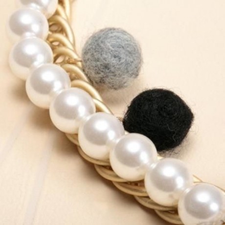 CUTE WOMEN'S FAUX PEARL FLOWER BOWKNOT HEART PENDANT NECKLACE (COLORMIX)