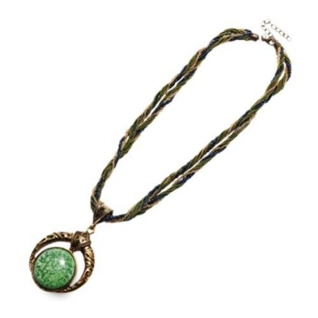BOHEMIA WOMEN GEOMETRIC RESIN PENDANT NECKLACE (PEA GREEN)
