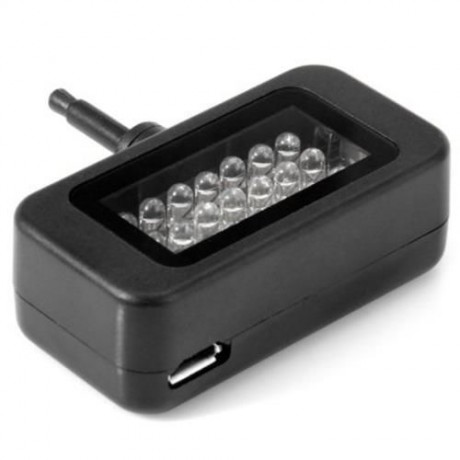 PRACTICAL 3.5MM INTERFACE ANTI-DUST PLUG UNIVERSAL PHONE LED LIGHT (BLACK)
