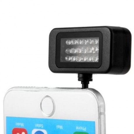 PRACTICAL 3.5MM INTERFACE ANTI-DUST PLUG UNIVERSAL PHONE LED LIGHT (BLACK)