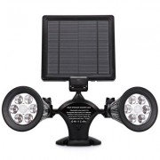 Solar Security Spotlight Dual-head Light for Yard (BLACK)