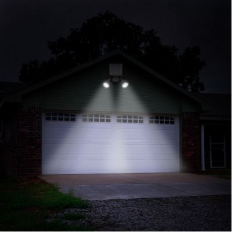 Solar Security Spotlight Dual-head Light for Yard (BLACK)