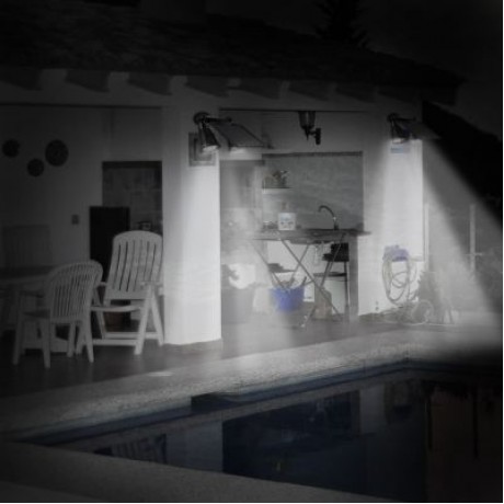 Solar Security Spotlight Dual-head Light for Yard (BLACK)