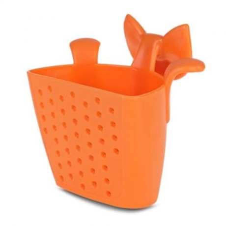PLASTIC CAT SHAPE TEA INFUSER STRAINER (ORANGE)