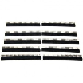 DIY DOUBLE ROW 2 X 40PIN 2.0MM PITCH 90 DEGREE PIN HEADERS - 10PCS (BLACK)