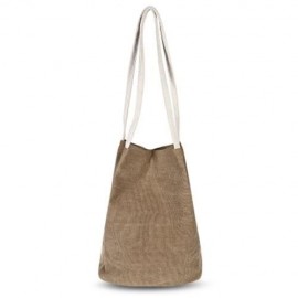 GUAPABIEN CANVAS HANDBAG FLOWER PRINT BUCKET SHOULDER BAG (COFFEE)