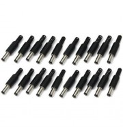 MULTIFUNCTIONAL DIY 2.1MM DC POWER MALE SOCKET - 20PCS (BLACK)