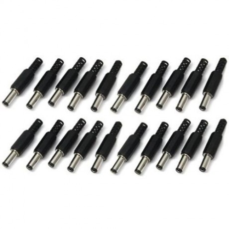 MULTIFUNCTIONAL DIY 2.1MM DC POWER MALE SOCKET - 20PCS (BLACK)