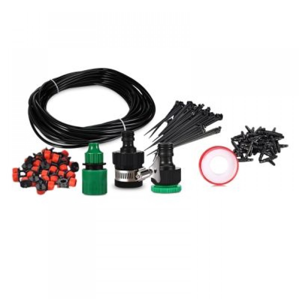18M DIY Micro Spray Drip Irrigation System with Water Dropper (BLACK)