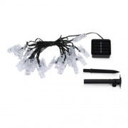 SOLAR POWERED WATERPROOF CLIP SHAPE STRING LAMP LIGHT (WARM WHITE LIGHT)