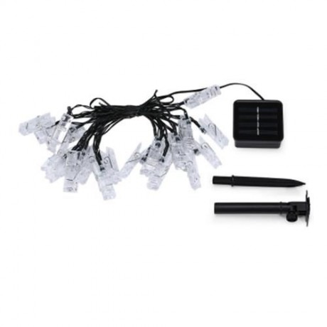 SOLAR POWERED WATERPROOF CLIP SHAPE STRING LAMP LIGHT (WARM WHITE LIGHT)