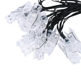 SOLAR POWERED WATERPROOF CLIP SHAPE STRING LAMP LIGHT (WARM WHITE LIGHT)