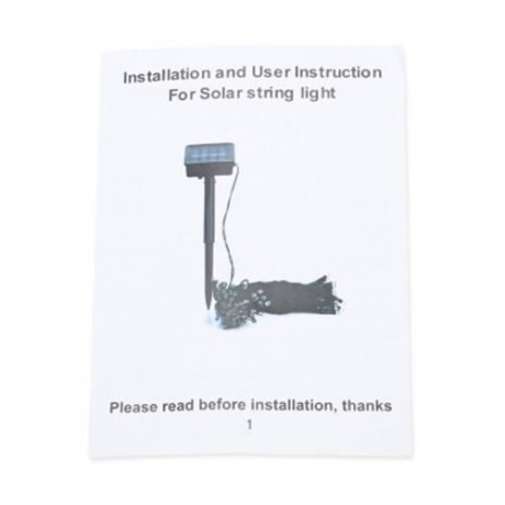 SOLAR POWERED WATERPROOF CLIP SHAPE STRING LAMP LIGHT (WARM WHITE LIGHT)