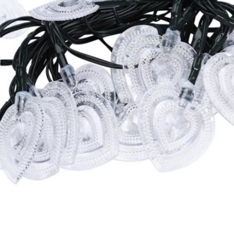 SOLAR POWERED ROMANTIC HEART-SHAPED STRING LIGHT LAMP (WARM WHITE LIGHT)
