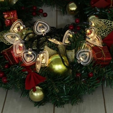 SOLAR POWERED ROMANTIC HEART-SHAPED STRING LIGHT LAMP (WARM WHITE LIGHT)