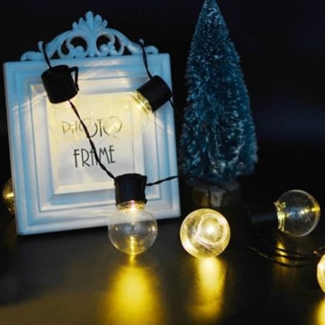 SOLAR POWERED WATERPROOF 10 LEDS STRING LIGHT LAMP (WARM WHITE LIGHT)