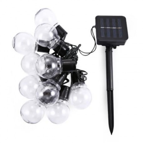 SOLAR POWERED WATERPROOF 10 LEDS STRING LIGHT LAMP (WARM WHITE LIGHT)