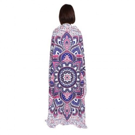 148 X 148CM LOTUS PATTERN BEACH TOWEL WALL TAPESTRY (COLORMIX)