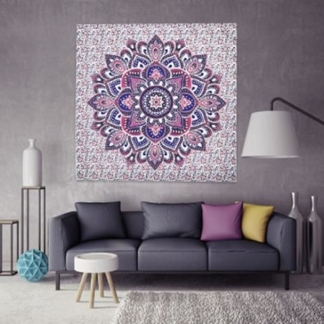 148 X 148CM LOTUS PATTERN BEACH TOWEL WALL TAPESTRY (COLORMIX)