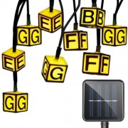 WATERPROOF SOLAR POWERED LETTER STRING LAMP CHRISTMAS DECOR (WARM WHITE LIGHT)