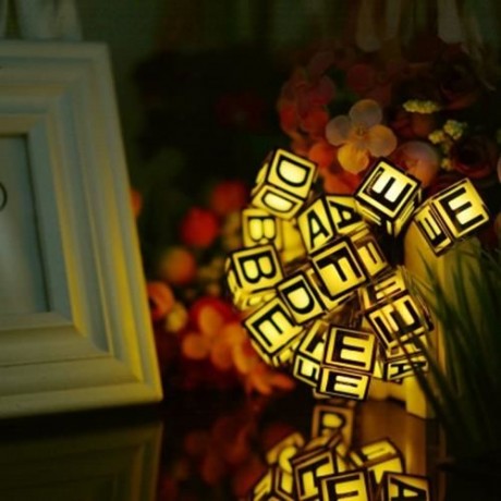 WATERPROOF SOLAR POWERED LETTER STRING LAMP CHRISTMAS DECOR (WARM WHITE LIGHT)