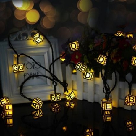 WATERPROOF SOLAR POWERED LETTER STRING LAMP CHRISTMAS DECOR (WARM WHITE LIGHT)