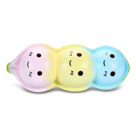 SQUISHYFUN PU SLOW RISING SIMULATE CUTE PEA BREAD TOY (BLUE)