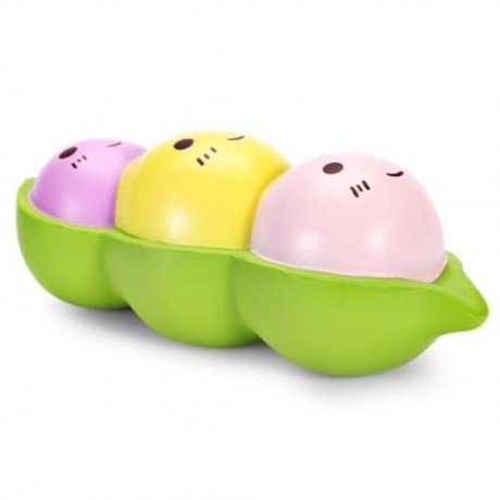 SQUISHYFUN PU SLOW RISING SIMULATE CUTE PEA BREAD TOY (PURPLE)