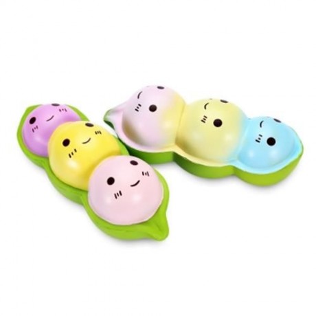 SQUISHYFUN PU SLOW RISING SIMULATE CUTE PEA BREAD TOY (PURPLE)