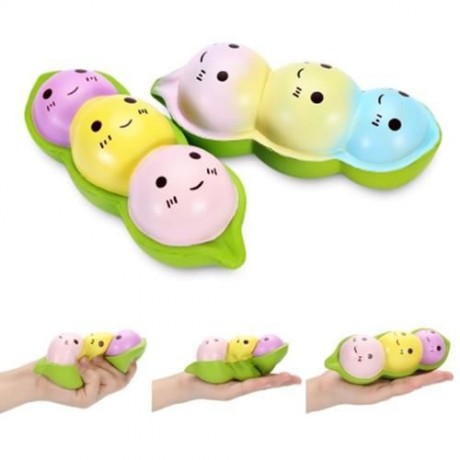 SQUISHYFUN PU SLOW RISING SIMULATE CUTE PEA BREAD TOY (PURPLE)