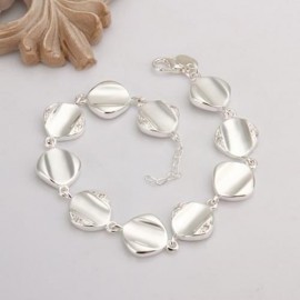 STYLISH CHIC WOMEN'S SQUARE BEADS BRACELET (SILVER)
