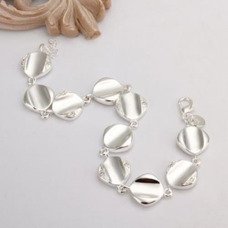 STYLISH CHIC WOMEN'S SQUARE BEADS BRACELET (SILVER)