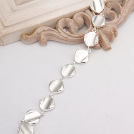 STYLISH CHIC WOMEN'S SQUARE BEADS BRACELET (SILVER)