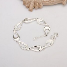 STYLISH CHIC WOMEN'S OPENWORK DROP SOLID COLOR BRACELET (SILVER)